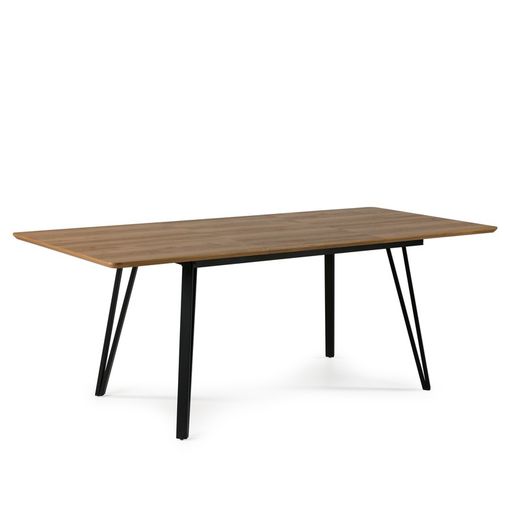 Mesa de Comedor Extensible de Madera DM y Metal 140/200x90x76 cm