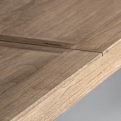 Table à manger extensible en bois de mindi naturel, 160 x 80 x 76 cm | Nyry