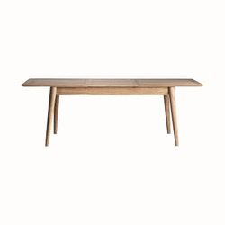 Table à manger extensible en bois de mindi naturel, 160 x 80 x 76 cm | Nyry
