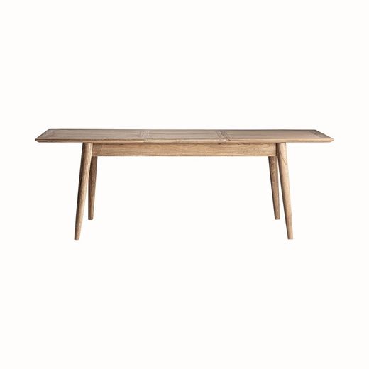 Table à manger extensible en bois de mindi naturel, 160 x 80 x 76 cm | Nyry