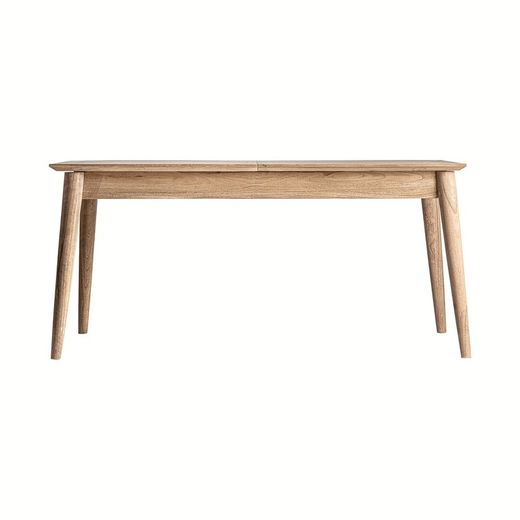 Table à manger extensible en bois de mindi naturel, 160 x 80 x 76 cm | Nyry