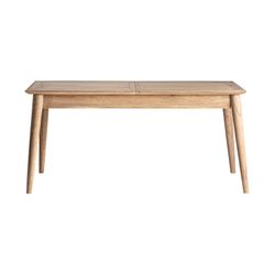 Table à manger extensible en bois de mindi naturel, 160 x 80 x 76 cm | Nyry