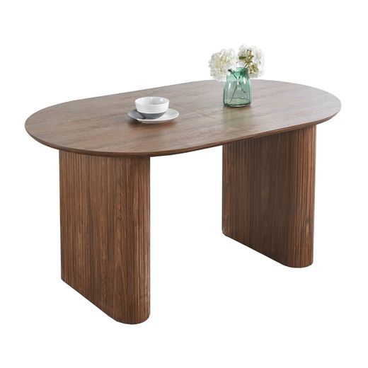 Mesa de comedor extensible de madera en color nogal, 150 - 190 - 230 x 90 x 75 cm | Pietra