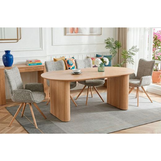 Mesa de comedor extensible de madera en color roble , 150 - 190 - 230 x 90 x 75 cm | Pietra