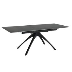 Utdragbart matbord i syntetsten och metall i mörkgrå svart, 150-200 x 85 x 76 cm | Stipendium