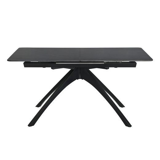 Utdragbart matbord i syntetsten och metall i mörkgrå svart, 150-200 x 85 x 76 cm | Stipendium