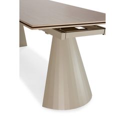 Uitschuifbare eettafel in steen en metaal, beige, 180-260 x 90 x 76 cm | Prisca