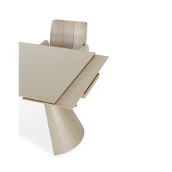 Uitschuifbare eettafel in steen en metaal, beige, 180-260 x 90 x 76 cm | Prisca
