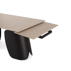 Rozkładany stół jadalny z kamienia i metalu, biały, 180-260 x 90 x 76 cm | Crisia