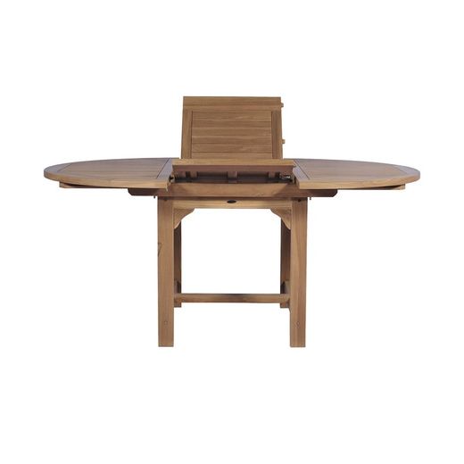 Garden dining set in honey-colored teak | Extendable Naga
