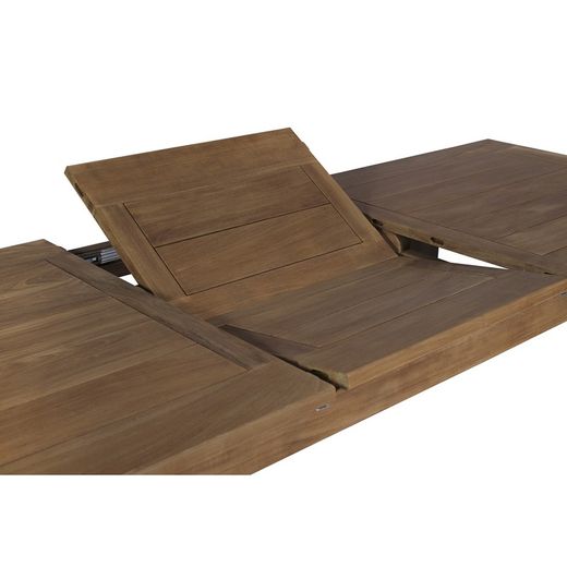 Utdragbart trädgårdsmatbord i naturligt teak, 210 x 100 x 78,5 cm | Candon