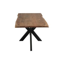 Oregelbunden matbordsskiva Stjärnaben Metall / Trä Svart / Naturligt