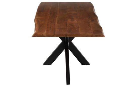 L GERARD Eettafel van acacia en bruin metaal, 200x90x76 cm