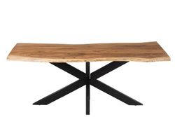 L GERARD Tavolo da Pranzo in Acacia e Metallo Naturale, 200x90x76 cm