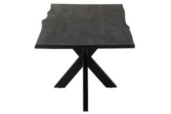 L GERARD Acacia and Black Metal Dining Table, 200x90x76 cm