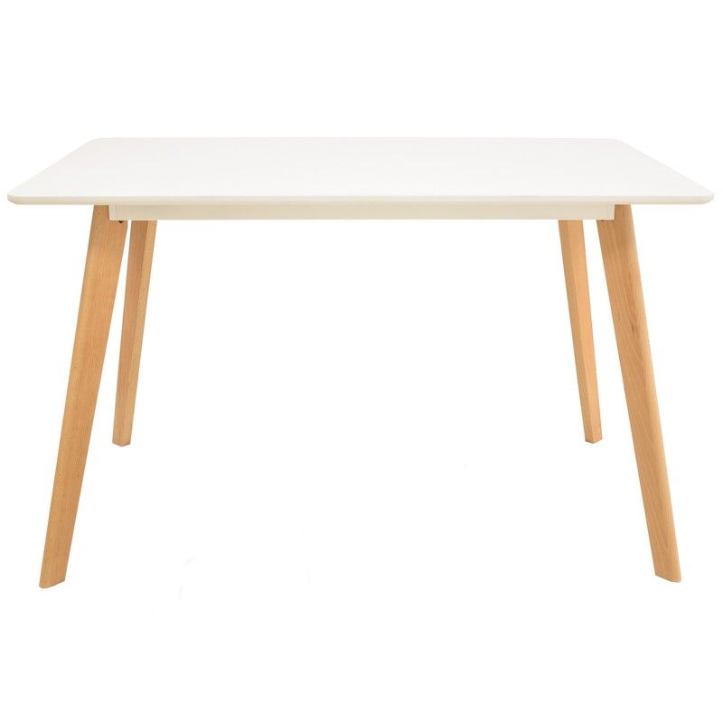 Table à Manger Tomas KROKWOOD En Hêtre Massif 75x50x75 Cm - Design Moderne Et Naturel