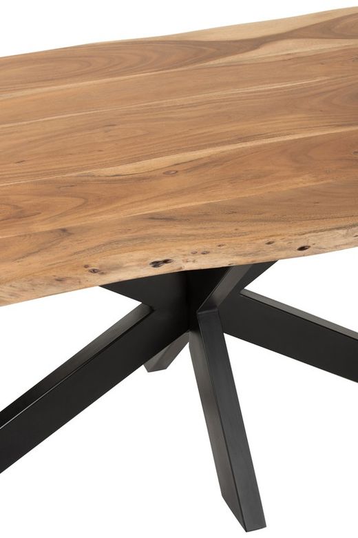 M GERARD Matbord i akacia och naturmetall, 180x90x76 cm