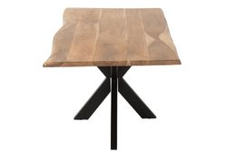 M GERARD Dining Table in Acacia and Natural Metal, 180x90x76 cm