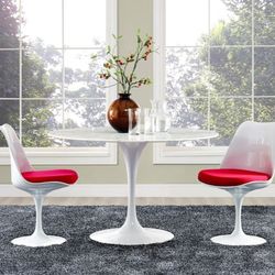 Esstisch aus weißem Marmor und Aluminiumrahmen, Ø100 x 72 cm