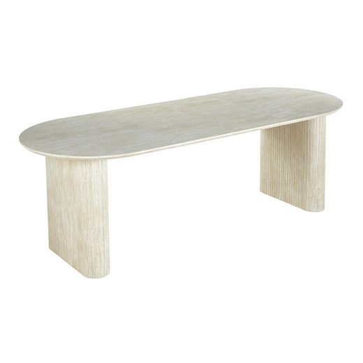 Table à manger ovale extensible en bois couleur effet travertin, 150 - 190 - 230 x 90 x 75 cm | Pietra
