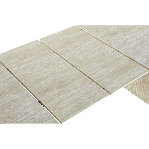 Table à manger ovale extensible en bois couleur effet travertin, 150 - 190 - 230 x 90 x 75 cm | Pietra