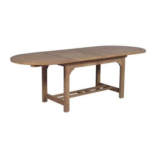 Teak Wood Outdoor Extendable Oval Dining Table in Honey, 150 x 90 x 76.2 cm | Naga