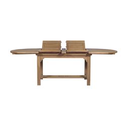Teak Wood Outdoor Extendable Oval Dining Table in Honey, 150 x 90 x 76.2 cm | Naga