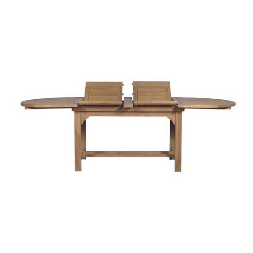 Teak Wood Outdoor Extendable Oval Dining Table in Honey, 150 x 90 x 76.2 cm | Naga