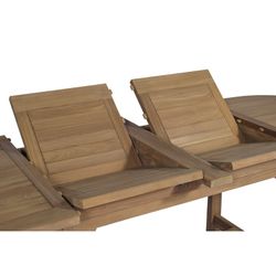 Teak Wood Outdoor Extendable Oval Dining Table in Honey, 150 x 90 x 76.2 cm | Naga