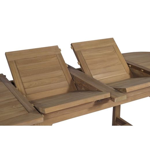 Teak Wood Outdoor Extendable Oval Dining Table in Honey, 150 x 90 x 76.2 cm | Naga