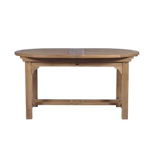 Teak Wood Outdoor Extendable Oval Dining Table in Honey, 150 x 90 x 76.2 cm | Naga