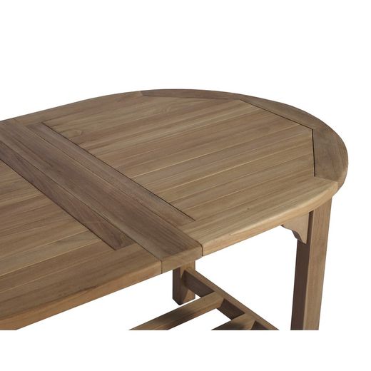Teak Wood Outdoor Extendable Oval Dining Table in Honey, 150 x 90 x 76.2 cm | Naga