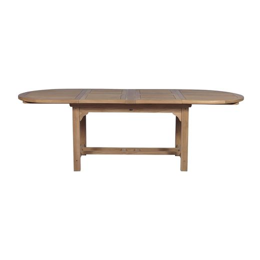 Teak Wood Outdoor Extendable Oval Dining Table in Honey, 150 x 90 x 76.2 cm | Naga