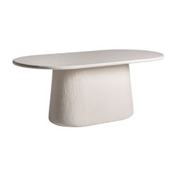 Oval mango wood dining table in off-white, 200 x 100 x 76 cm | Inha