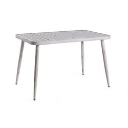 Tavolo da pranzo da giardino in alluminio bianco invecchiato, 120 x 75 x 75 cm | Mare