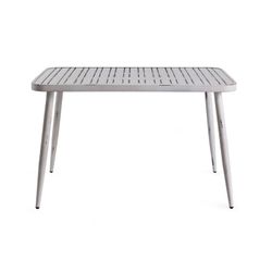 Tavolo da pranzo da giardino in alluminio bianco invecchiato, 120 x 75 x 75 cm | Mare