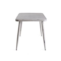 Tavolo da pranzo da giardino in alluminio bianco invecchiato, 120 x 75 x 75 cm | Mare