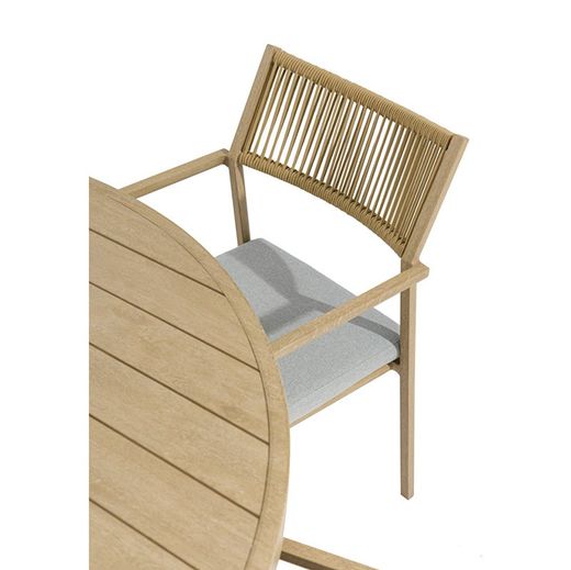 Garden dining table made of aluminium in natural, 120 x 120 x 75 cm | Harmony