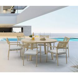 Garden dining table made of aluminium in natural, 120 x 120 x 75 cm | Harmony