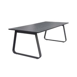 Garden dining table made of aluminium and ceramic glass in anthracite and dark grey, 220 x 100 x 75 cm | Babylon
