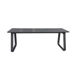 Garden dining table made of aluminium and ceramic glass in anthracite and dark grey, 220 x 100 x 75 cm | Babylon