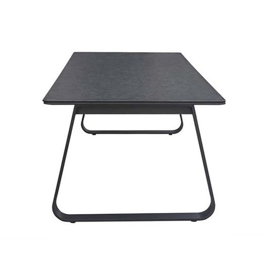 Garden dining table made of aluminium and ceramic glass in anthracite and dark grey, 220 x 100 x 75 cm | Babylon