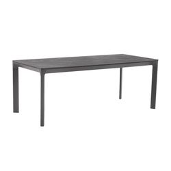 Garden dining table made of aluminium and porcelain in anthracite and black, 200 x 90 x 75 cm | Boori