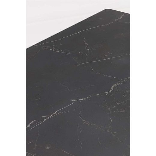 Garden dining table made of aluminium and porcelain in anthracite and black, 200 x 90 x 75 cm | Boori