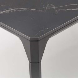 Garden dining table made of aluminium and porcelain in anthracite and black, 200 x 90 x 75 cm | Boori