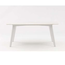 Aluminum, porcelain, and rope garden dining set in white and greige | Nelayan