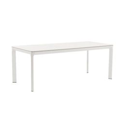 Garden dining table made of aluminium and white porcelain, 200 x 90 x 75 cm | Boori