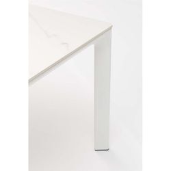 Garden dining table made of aluminium and white porcelain, 200 x 90 x 75 cm | Boori