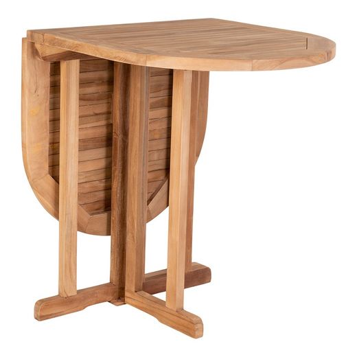 Table à manger de jardin en bois de teck naturel, 120 x 60 x 75 cm | Huelva