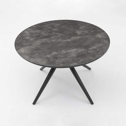 Round garden dining table made of aluminium and ceramic glass in anthracite, 120 x 120 x 75 cm | Orick